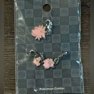Pokémon Center metal charm set featuring Cleffa and Clefairy